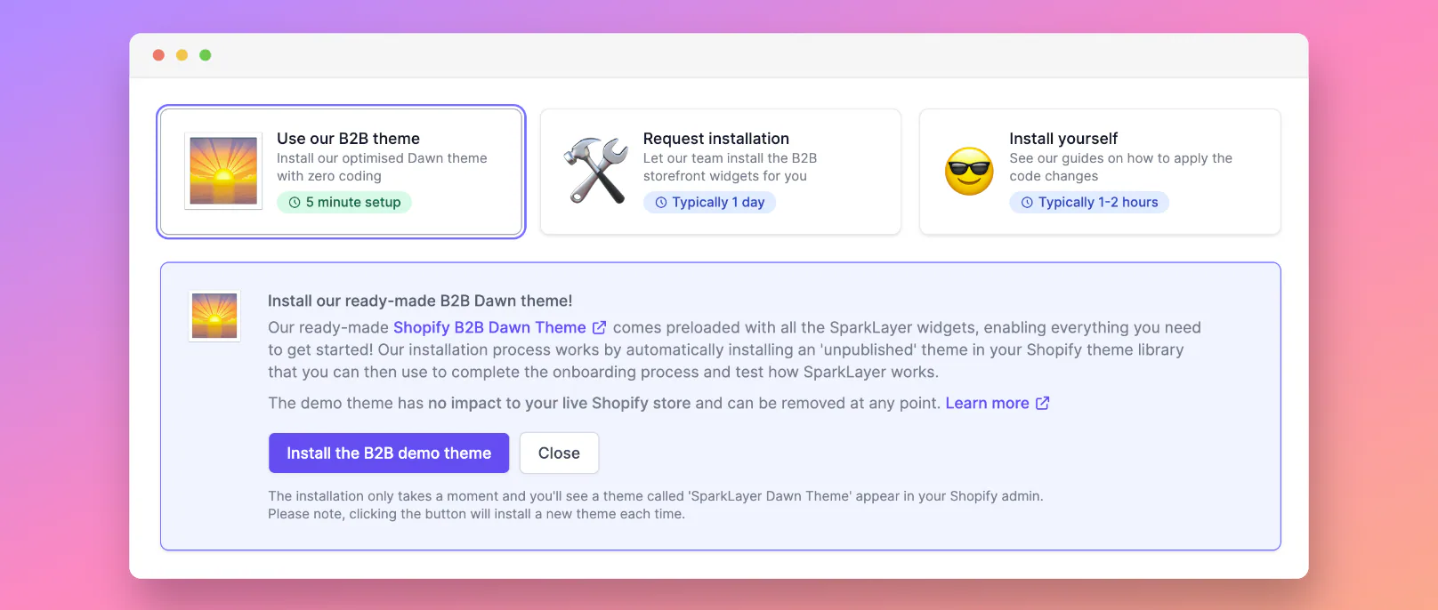1-click Shopify B2B theme install – Release archive