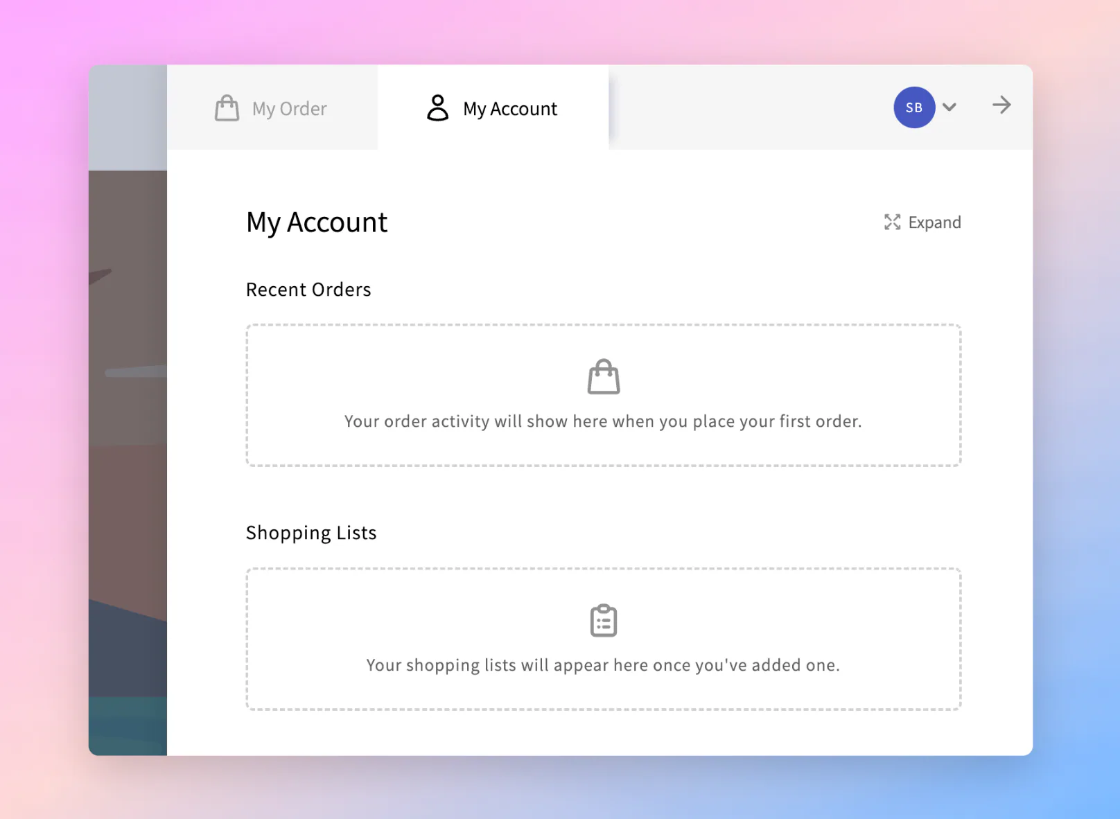 Improved messaging within the My Account and My Order – Release archive