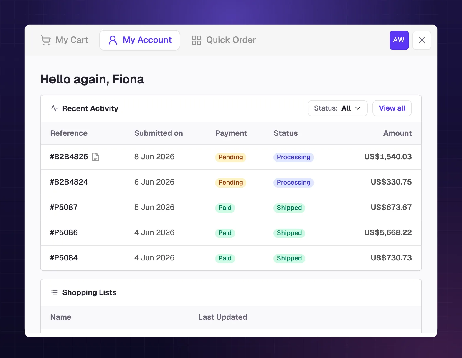 My Account – What's new