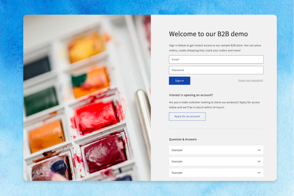 Improved Shopify B2B Login Page – What's new