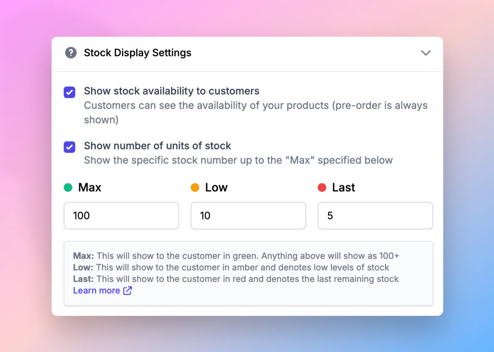 Stock display improvements – What's new